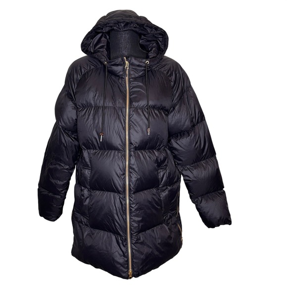 Eddie Bauer Jackets & Blazers - Eddie Bauer Down Black Hooded Puffer Coat Jacket Parka Size L‎